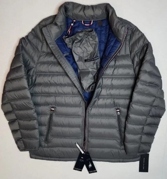 Tommy Hilfiger Lightweight Packable Natural Down Puffer Jacket Gray XLT