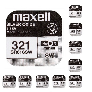 BATERIA MAXELL 321 SR616SW 1,55V 10 SZTUK