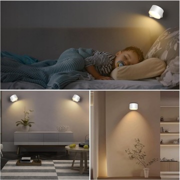 KINKIET WEWNĘTRZNA BEZPRZEWODOWA MAGNETYCZNA LAMPA ŚCIENNA LED RGB 2500mAh