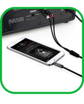 Kabel Przewód Audio JACK 3,5 mm 2x RCA Chinch STEREO 2M HQ Pozłacany