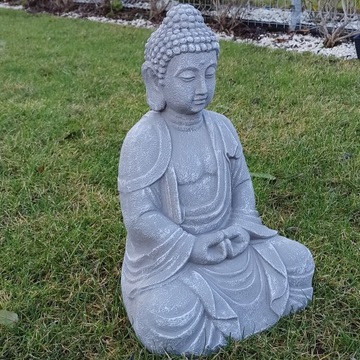 FIGURKA BUDDA OGRODOWA POSĄG BUDDA DEKORACJA GLINA DO OGRODU 52 cm DUŻY