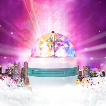 E27 ЛАМПОЧКА ВРАЩАЮЩИЙСЯ ДИСКОШАР СВЕТОДИОДНЫЙ RGB МОЩНЫЙ ПРОЕКТОР СТРОБОСКОП