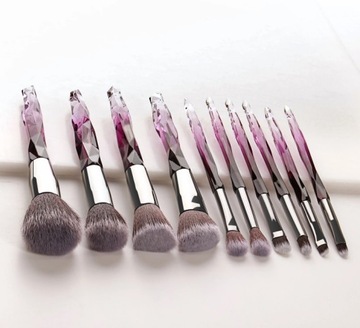 CRYSTAL PURPLE ZESTAW 10 PĘDZLI DO MAKIJAŻU