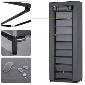 SZAFKA REGAŁ NA BUTY TEKSTYLNA DUŻA XXL 10 PÓŁEK