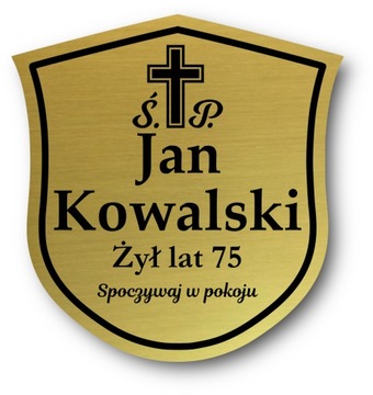 Tablica nagrobna tabliczka na grób na krzyż