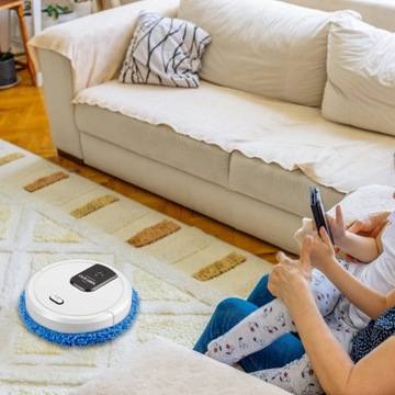 РОБОТ-ПЫЛЕСОС ШВАБРА С ВЛАЖНЫМ ПОДДОНОМ КОМПАКТНАЯ ТИХАЯ РАБОТА