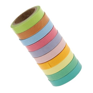 10 липких бумажных малярных лент Washi Rainbow