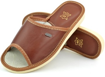 ТАПОЧКИ КОЖАНЫЕ ДОМАШНИЕ ТАПОЧКИ PL QUALITY ТАПОЧКИ, размер 38 - 24,5 см