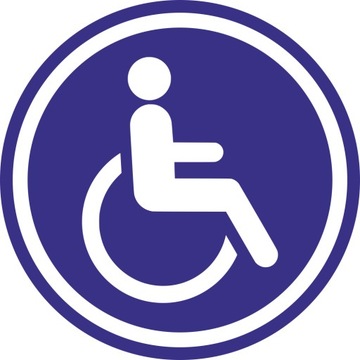 Naklejka informacyjna WC toaleta dla niepełnosprawnych na drzwi 10 cm