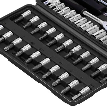НАБОР ТОРЦЕВЫХ КЛЮЧЕЙ 46 шт. КЛЮЧИ ТОРЦЕВЫЕ, ЗАКАЛЕННАЯ СТАЛЬ, НАСАДКИ AMBUS