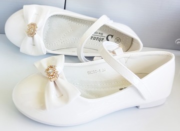 Красивые балетки, стелька кожаная, размер 32, белые, Р2-65.