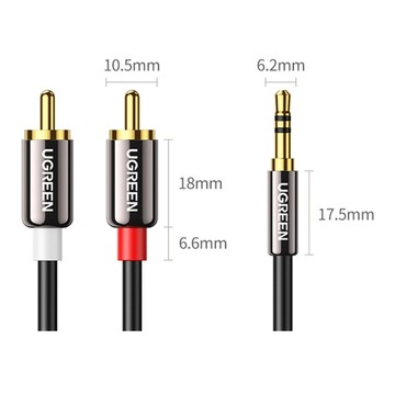 Ugreen Audio Cable Mini Jack 3,5 мм до 2RCA Cinch Stereo Cable 1,5M