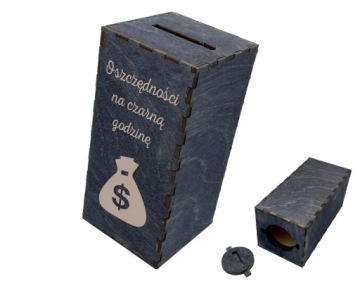 Деревянная подарочная копилка с графитовой ГРАВИРОВКОЙ