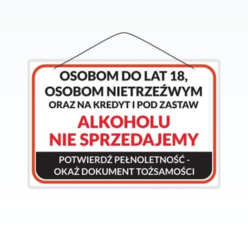 Tabliczka laminowana OSOBOM NIETRZEŹWYM ALKO. - A5