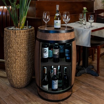 Drewniana szafka z beczki -minibar- barek z beczki