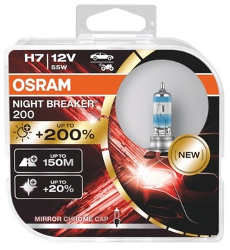ŻARÓWKI H7 OSRAM NIGHT BREAKER 200 NEW 12V 55W