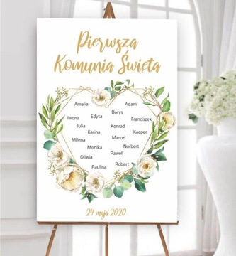 Plakat Plansza PIERWSZA KOMUNIA ŚWIĘTA 50x65cm