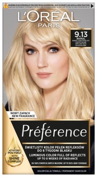 Loreal Préférence Farba do włosów 9.13 Jasny popielato- złocisty blond