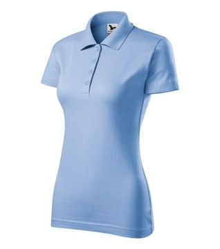 KOSZULKA POLO DAMSKA SINGLE J. T-SHIRT DAMSKI MALFINI BŁĘKITNY 223 S