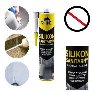 Silikon BEZBARWNY sanitarny łazienka kuchnia RHINO