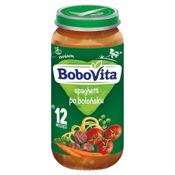 BoboVita Obiadek Junior, spaghetti po bolońsku, po 12 miesiącu, 250 g