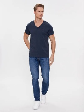 Outlet Tommy Jeans T-Shirt DM0DM04410 Granatowy Regular Fit L