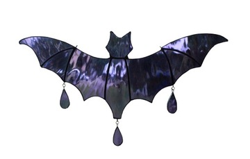 Dekoracja Halloween nietoperz szklany fioletowy