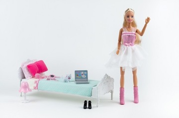 КУКЛА АНЛИЛИ В СПАЛЬНЮ, КРОВАТЬ, КОШКА, АКСЕССУАРЫ