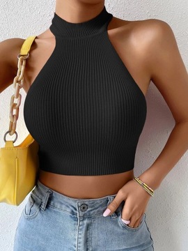 CROP TOP NA RAMIĄCZKACH SEXY WYCIĘCIA BEZ PLECÓW