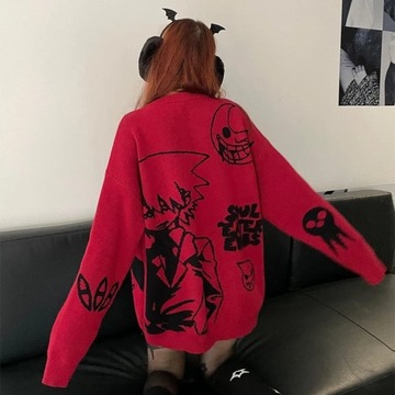 y2k Harajuku vintage cartoon anime knitted sweater