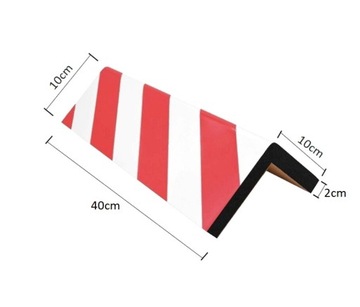 2x NAROŻNIK ODBOJNIK OCHRONNY NA ŚCIANĘ GARAŻU PIANKA MATA 40x20x2 ODBLASK