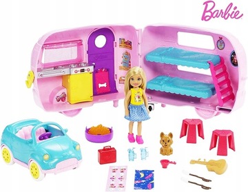 LALKA BARBIE CHELSEA KAMPER KEMPING FXG90 AUTO ===