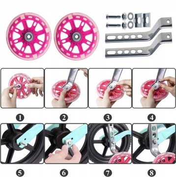 БОКОВЫЕ ПОДДЕРЖИВАЮЩИЕ КОЛЕСА ДЛЯ КОЛЕС 12-20 ДЮЙМОВ, РОЗОВЫЕ