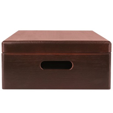 Коричневая деревянная шкатулка с ручками 40х30х14 см.