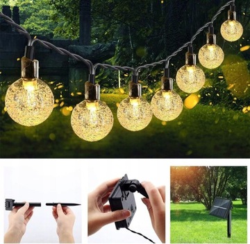 СОЛНЕЧНЫЕ ЛАМПЫ 32M ДЛЯ САДА, БАЛКОНА, ТЕРРАСЫ, НАРУЖНЫЕ 300LED