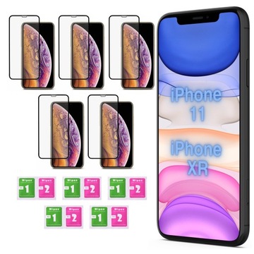 5x Szkło Hartowane 9D do Iphone 11/XR CAŁY EKRAN