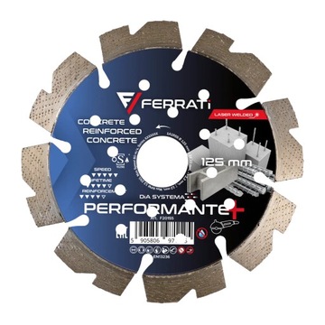 FERRATI mocna tarcza do betonu silnie zbrojonego PERFORMANTE+ 125mm