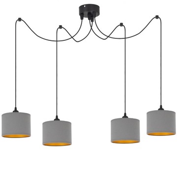 LAMPA WISZĄCA SUFITOWA PAJĄK ABAŻUR TKANINA LED