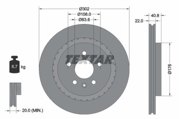 KLOCKI TARCZE TEXTAR TYŁ VOLVO XC70 II 302MM