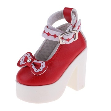 Wysokie buty Fashion Mini PU Bowknot /3 BJD SD Red