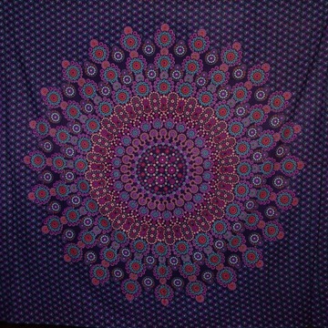 XXL INDYJSKA NARZUTA ZASŁONA OBRUS MANDALA 210x230