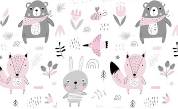 Pielucha Flanelowa 80x80 Leśne Różowe