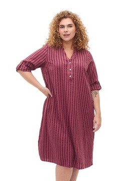 TUNIKA BAWEŁNIANA W PASKI PROSTA ZIZZI PLUS SIZE 121D 54