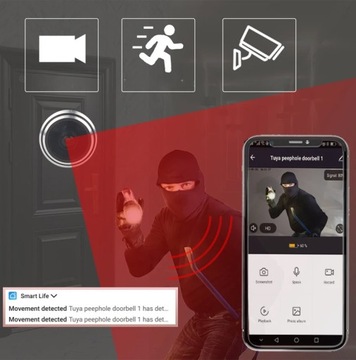 ДВЕРНАЯ КАМЕРА ДЛЯ ПРОСМОТРА JUDAS с ИК-портом FULL HD WIFI TUYA ONVIF 5G