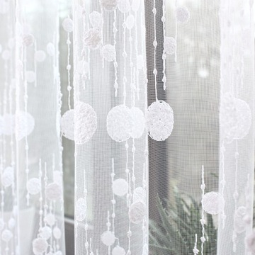 Современная белая сетка с вышивкой Shine, высота 250 см