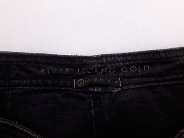 RIVER ISLAND jeansowe KRÓTKIE SPODENKI hafty _ 32