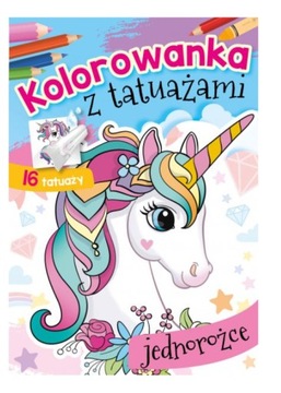 KOLOROWANKA Z TATUAŻAMI JEDNOROŻCE