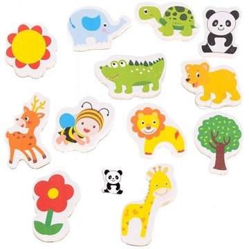 Магниты на холодильник Магнит x 12 животных Подарок для детей Набор природы