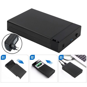 KIESZEŃ NA DYSK OBUDOWA DYSKU TWARDEGO SATA 2,5'' DO 5Gbps USB 3.0