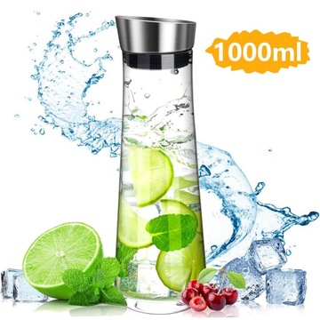 SZKLANY SŁOIK NA WODĘ, 1000 ML SZKLANA BUTELKA Z POKRYWKĄ, SZKLANA BUTELKA